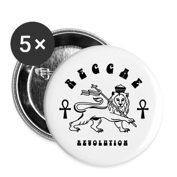 Reggae lion eu - Buttons large 2.2''/56 mm (5-pack) - white - Front