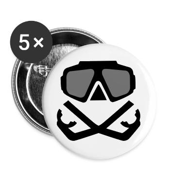 tauchen - Buttons groß 56 mm (5er Pack) - Weiß - Vorne