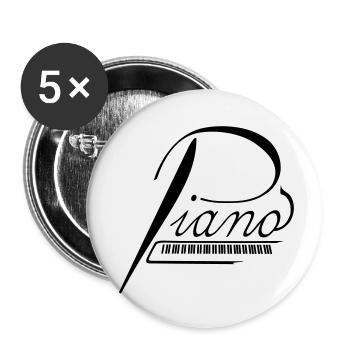 Piano - Buttons groß 56 mm (5er Pack) - Weiß - Vorne