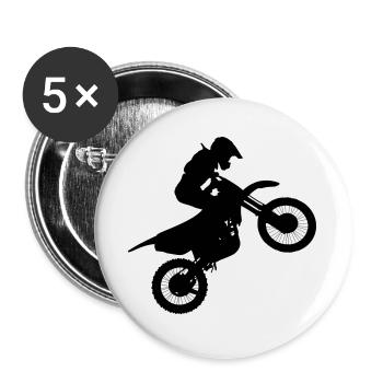 Image du pilote de motocross # - Lot de 5 grands badges (56 mm) - blanc - Devant