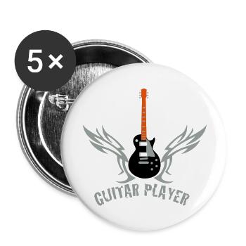 guitar_072011_l_3c - Lot de 5 grands badges (56 mm) - blanc - Devant