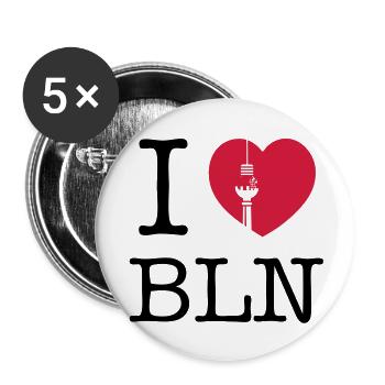 I HEART BERLIN - I LOVE BERLIN - TOWER - TV - Buttons large 2.2''/56 mm (5-pack) - white - Front