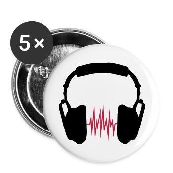 headphones - Buttons large 2.2''/56 mm (5-pack) - white - Front