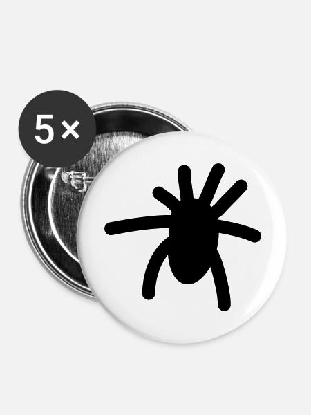 Spinne (Tarantula) - Buttons groß 56 mm (5er Pack) - Weiß