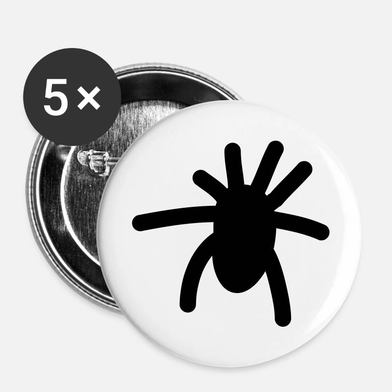 Spinne (Tarantula) - Buttons groß 56 mm (5er Pack) - Weiß