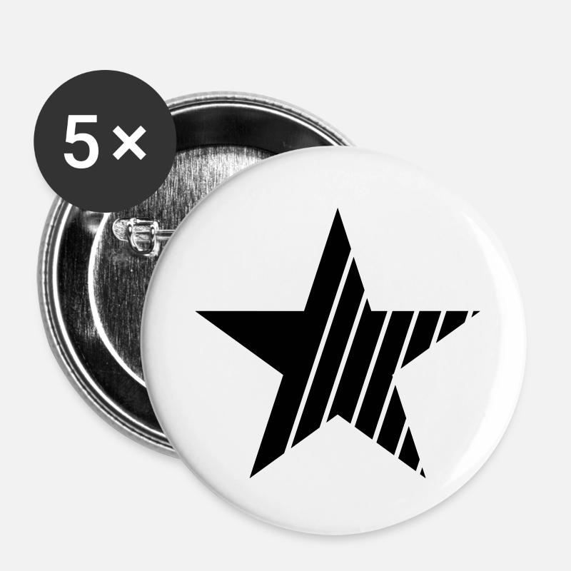 star - Buttons large 2.2''/56 mm (5-pack) - white