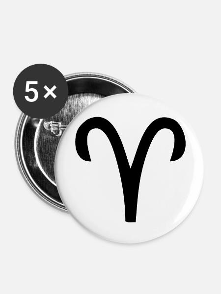 Tierkreiszeichen widder - Buttons groß 56 mm (5er Pack) - Weiß
