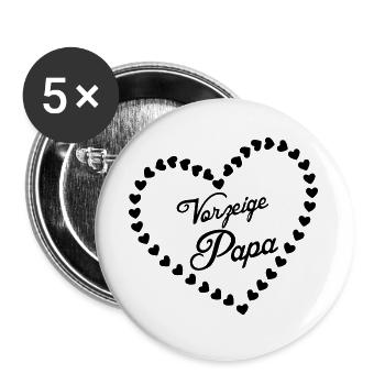 Vorzeigepapa Vater Vatertag Liebe Geschenk - Buttons groß 56 mm (5er Pack) - Weiß - Vorne