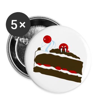 gâteau monstre - Lot de 5 grands badges (56 mm) - blanc - Devant