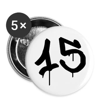 Graffiti : 15 - Buttons large 2.2''/56 mm (5-pack) - white - Front