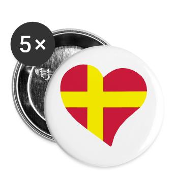  heart - Buttons large 2.2''/56 mm (5-pack) - white - Front