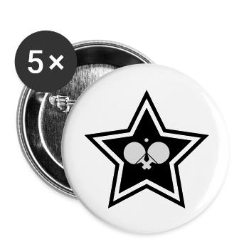 Ping Pong Logo - Buttons groß 56 mm (5er Pack) - Weiß - Vorne
