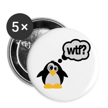 pinguine wtf - Buttons groß 56 mm (5er Pack) - Weiß - Vorne