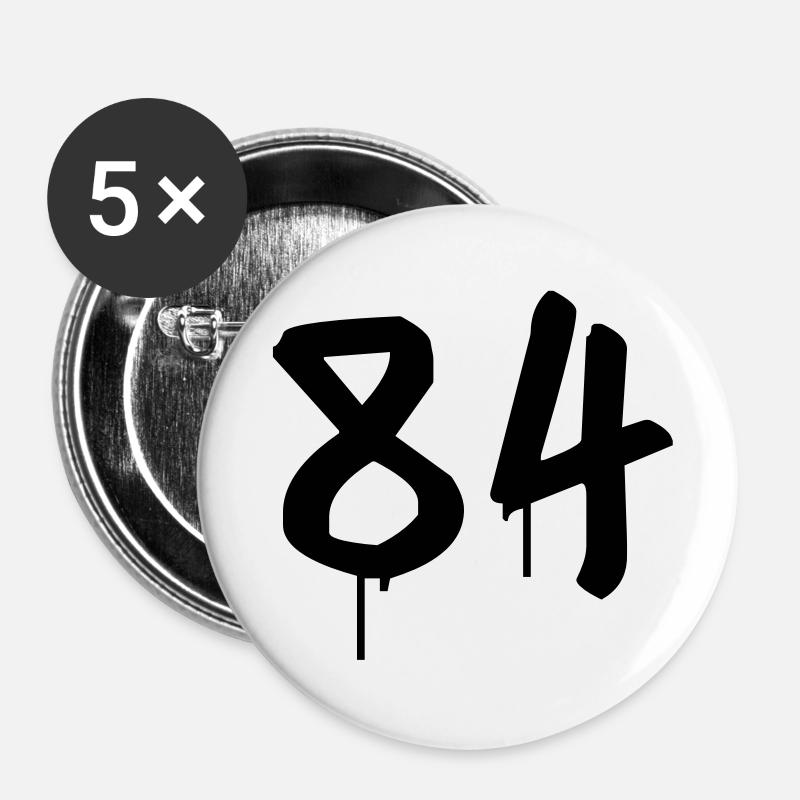 Graffiti : 84 - Buttons large 2.2''/56 mm (5-pack) - white
