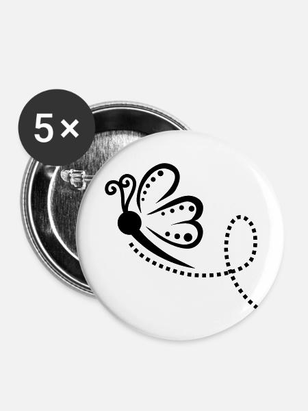 Butterfly Swing - Buttons groß 56 mm (5er Pack) - Weiß