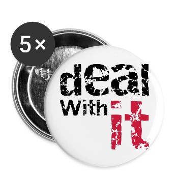 deal with it - Lot de 5 grands badges (56 mm) - blanc - Devant