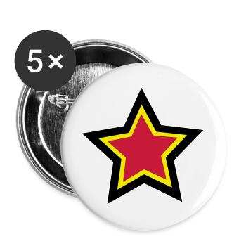 Stern - Buttons groß 56 mm (5er Pack) - Weiß - Vorne
