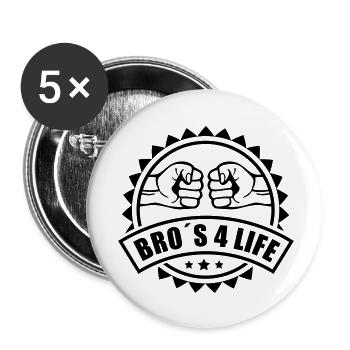 bros_4_life__logo_f1 - Buttons large 2.2''/56 mm (5-pack) - white - Front