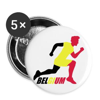 Belgium Belgium Text Flag Cool Football Fan Fun - Buttons large 2.2''/56 mm (5-pack) - white - Front