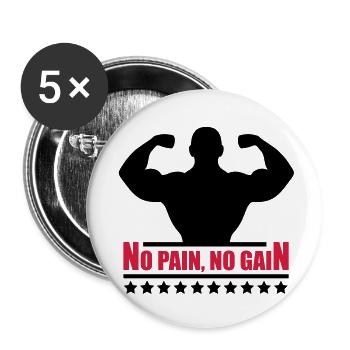 pain_gain_c2 - Buttons large 2.2''/56 mm (5-pack) - white - Front