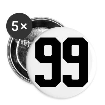 Nummer 99 große Zahlen Massive Ziffern - Buttons groß 56 mm (5er Pack) - Weiß - Vorne
