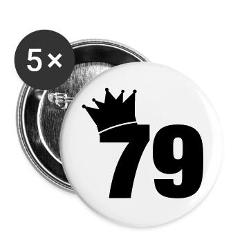 79_krone_f1 - Buttons groß 56 mm (5er Pack) - Weiß - Vorne