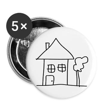 house - Buttons large 2.2''/56 mm (5-pack) - white - Front