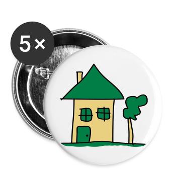 house - Buttons large 2.2''/56 mm (5-pack) - white - Front