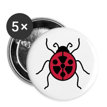 atom symbol radioactive danger danger warning hinwe - Buttons large 2.2''/56 mm (5-pack) - white - Front