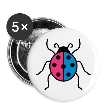bunt marienkaefer klein suess niedlich kaefer rot - Buttons groß 56 mm (5er Pack) - Weiß - Vorne