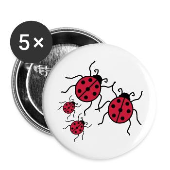 couple love couples 2 children babies mom boy maed - Buttons large 2.2''/56 mm (5-pack) - white - Front