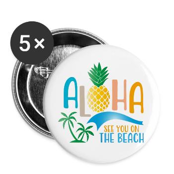 Beach - Buttons large 2.2''/56 mm (5-pack) - white - Front