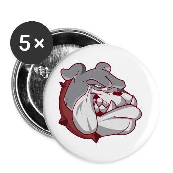 American Bulldog dog's head - Buttons large 2.2''/56 mm (5-pack) - white - Front