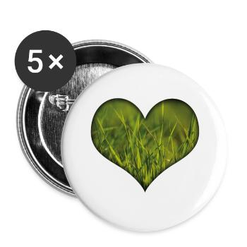 Ein Herz für die Natur! - Buttons groß 56 mm (5er Pack) - Weiß - Vorne
