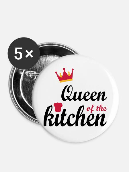 kochen - Buttons groß 56 mm (5er Pack) - Weiß