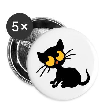 Kätzchen Georgie - Buttons groß 56 mm (5er Pack) - Weiß - Vorne