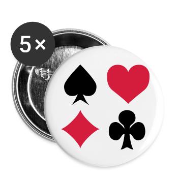 love_jeu_carte - Buttons groß 56 mm (5er Pack) - Weiß - Vorne