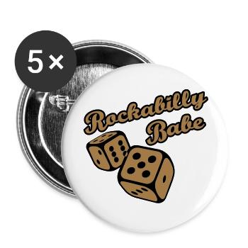 Rockabilly Babe - Buttons groß 56 mm (5er Pack) - Weiß - Vorne