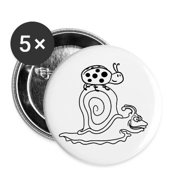 reiten transport marienkaefer punkte schnecke schl - Buttons groß 56 mm (5er Pack) - Weiß - Vorne