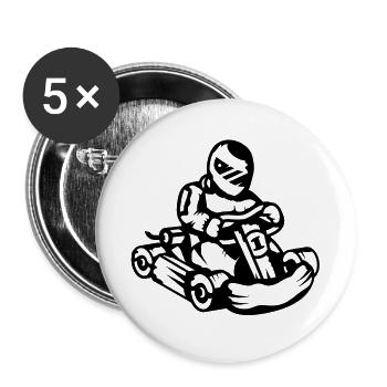 A kart racer - Buttons large 2.2''/56 mm (5-pack) - white - Front