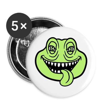 face head monster boese snake dangerous la - Buttons large 2.2''/56 mm (5-pack) - white - Front