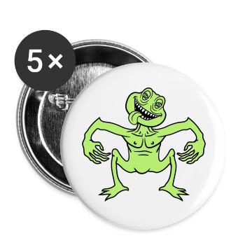 verrueckt daemon gnom klein horror halloween gesic - Buttons groß 56 mm (5er Pack) - Weiß - Vorne