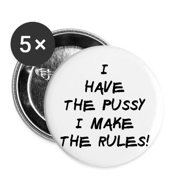 I have the pussy ... - Buttons large 2.2''/56 mm (5-pack) - white - Front