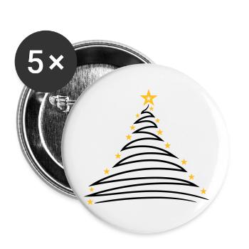 fir tree christmas tree fir star merry chris - Buttons large 2.2''/56 mm (5-pack) - white - Front