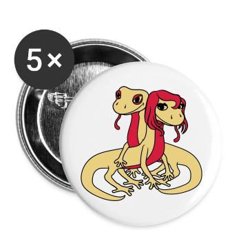 couple couples love 2 friends in love woman female - Buttons large 2.2''/56 mm (5-pack) - white - Front