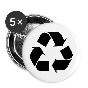 Recycle recycling - Buttons large 2.2''/56 mm (5-pack) - white - Front