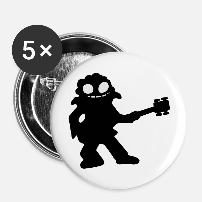 bass guitar - Buttons large 2.2''/56 mm (5-pack) - white