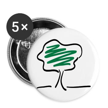 baum - Buttons groß 56 mm (5er Pack) - Weiß - Vorne