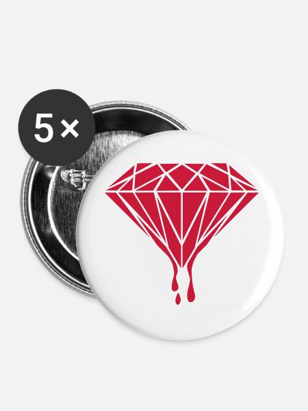 diamond - Buttons groß 56 mm (5er Pack) - Weiß