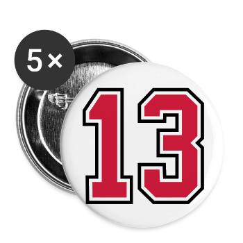13 sports jersey football number - Buttons large 2.2''/56 mm (5-pack) - white - Front